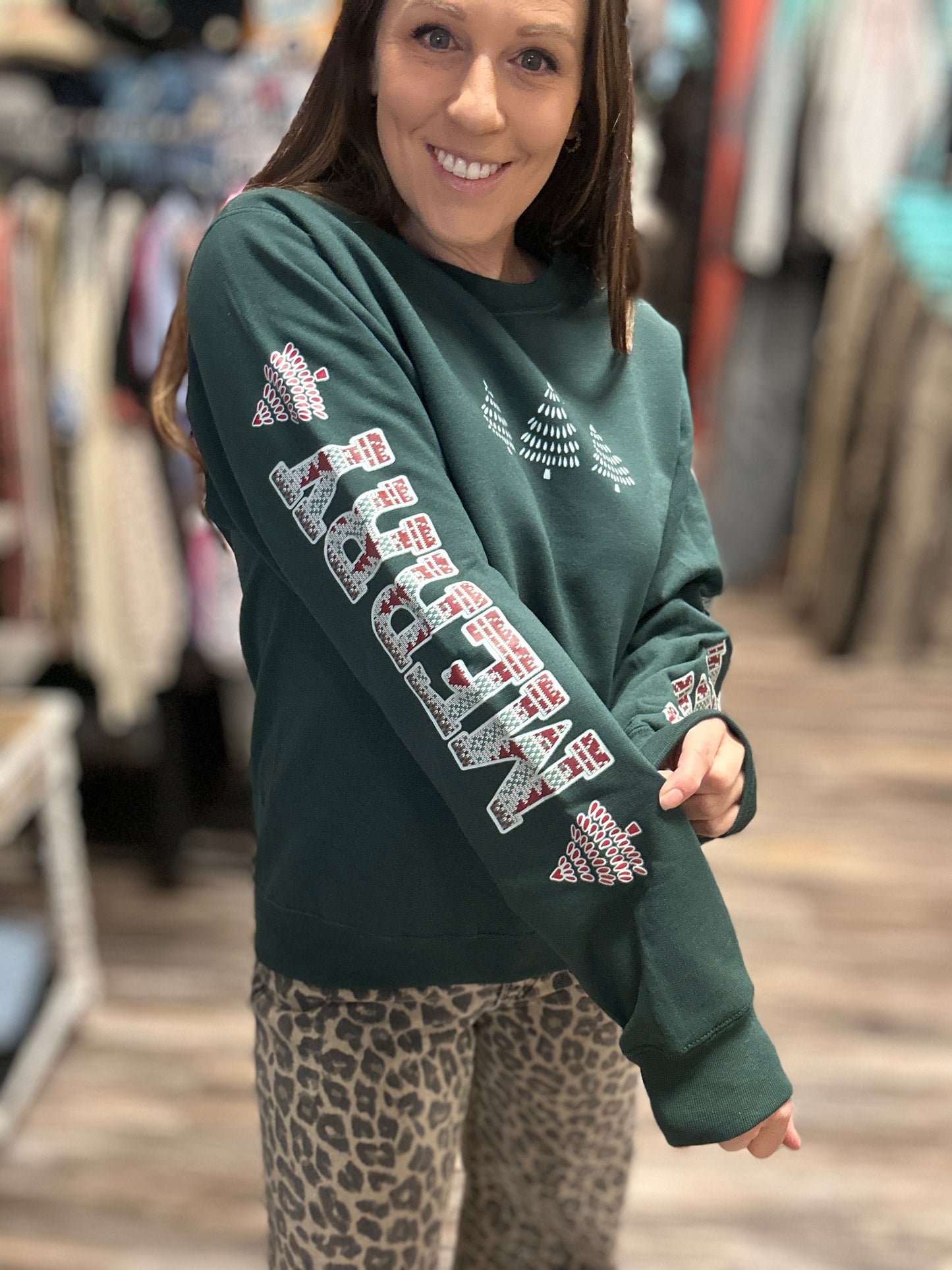 Merry Christmas Plaid Sweatshirt