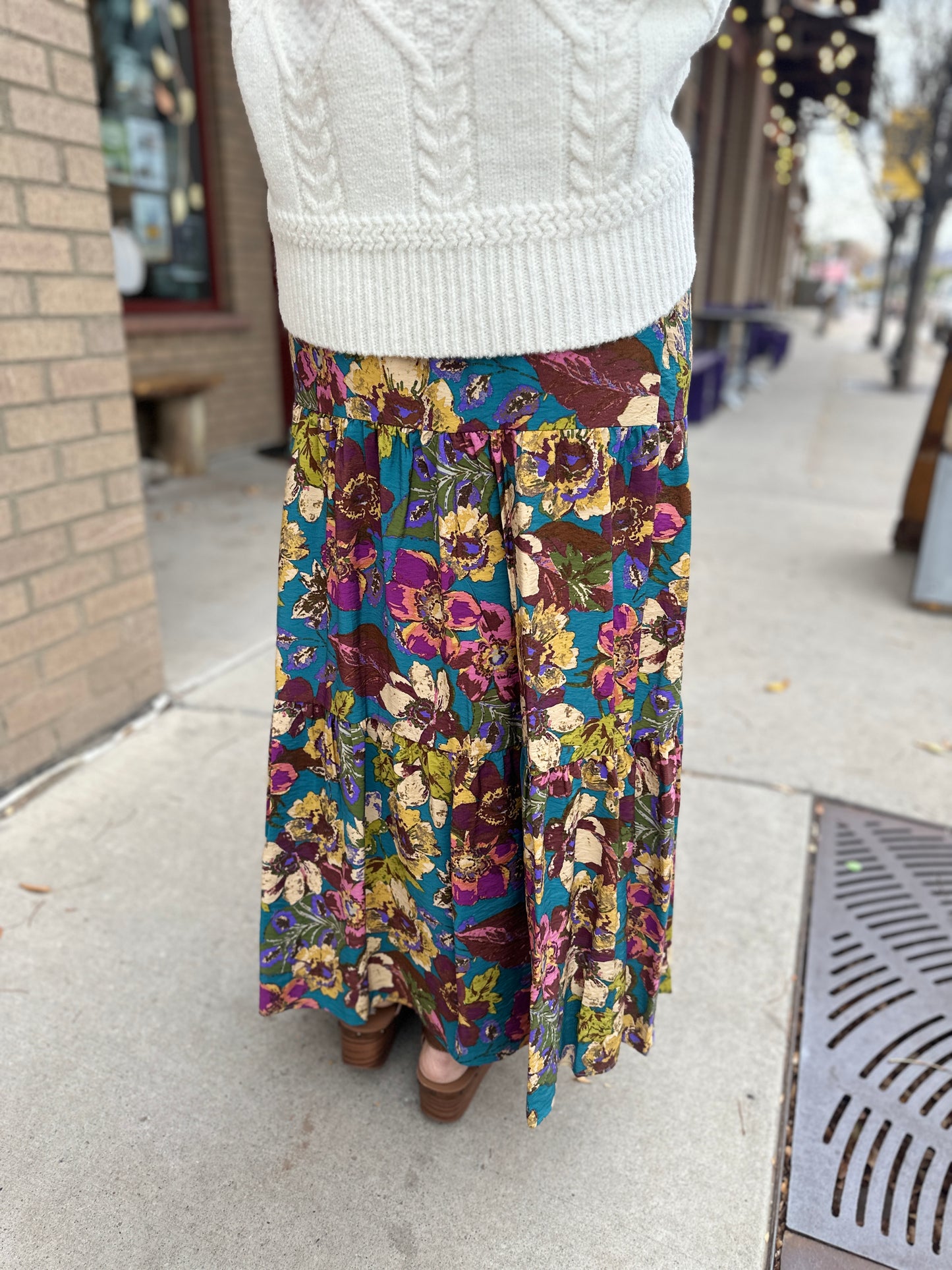 Floral Tiered Maxi Skirt