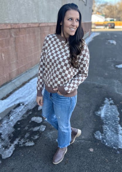 Checkered Pullover Sweater