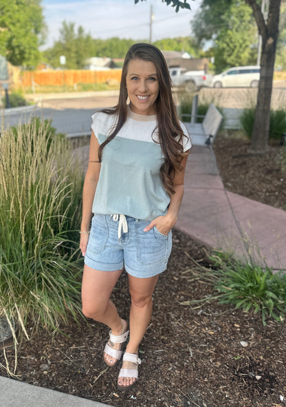 Colorblock Crewneck Short Sleeve