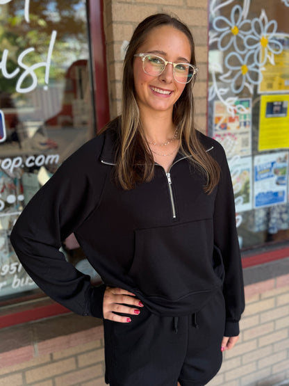 Black 3/4 Zip Pullover