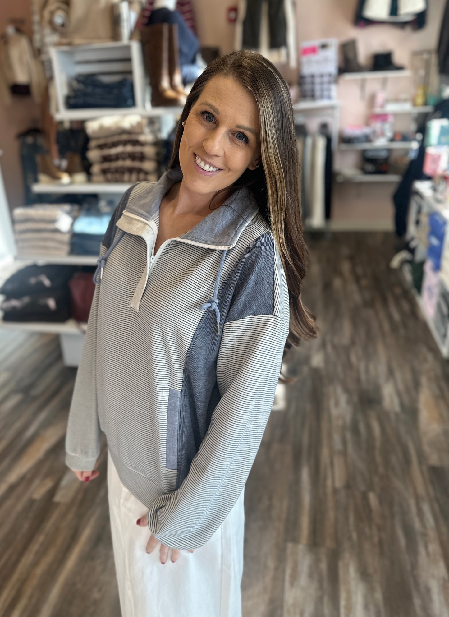 Mixed Brushed Pullover