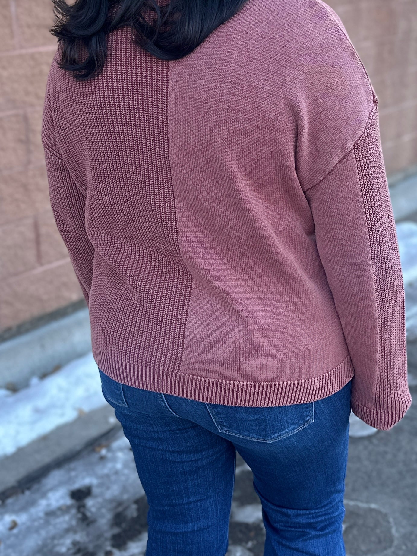 Textured Crew Neck Sweater