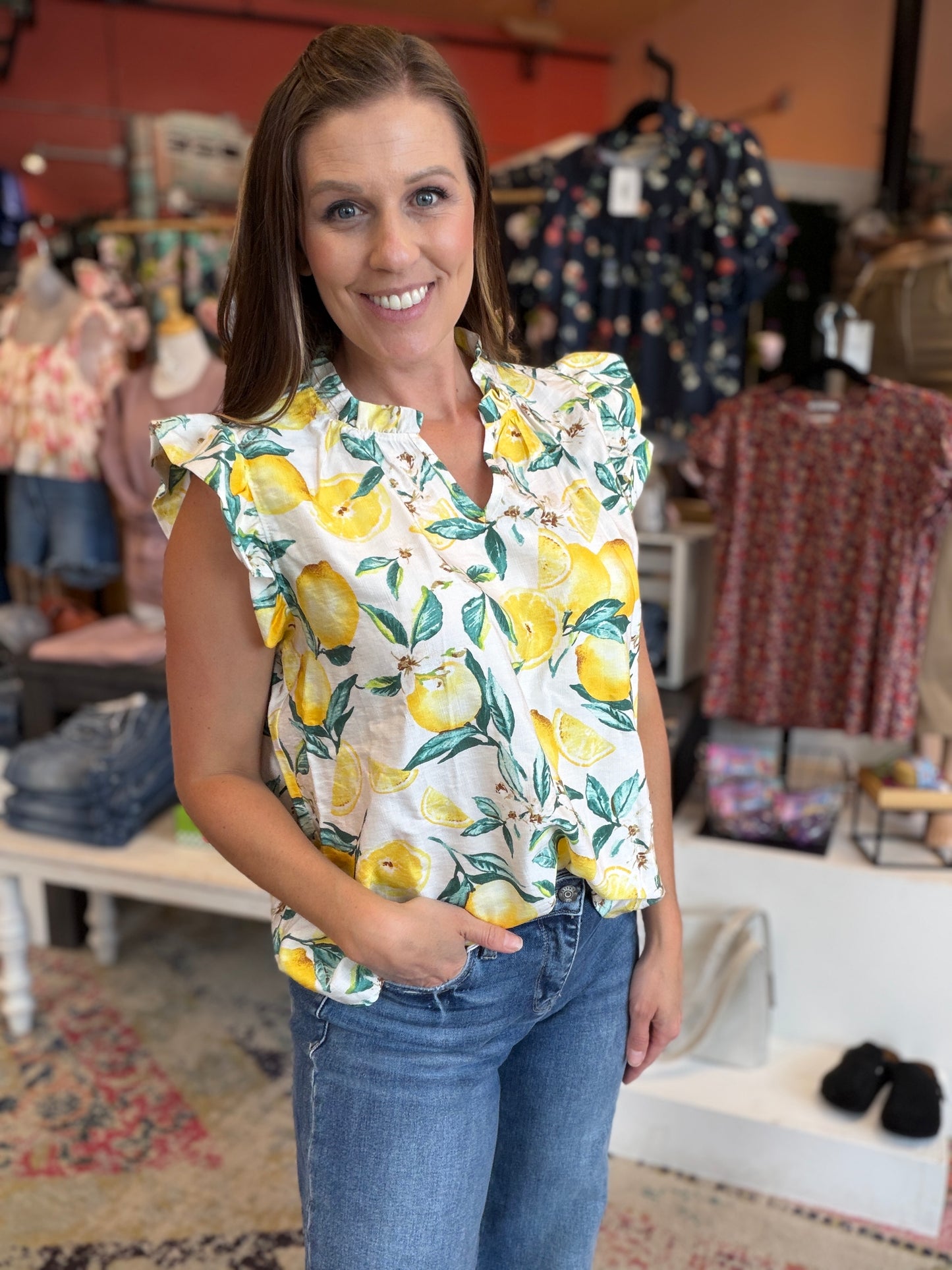 Ruffle Lemon Tank Top
