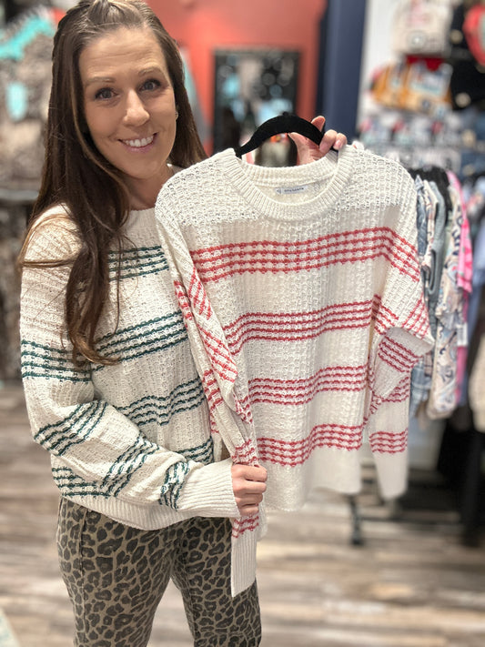 Textured Striped Sweater