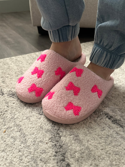 Pink Bow Slippers