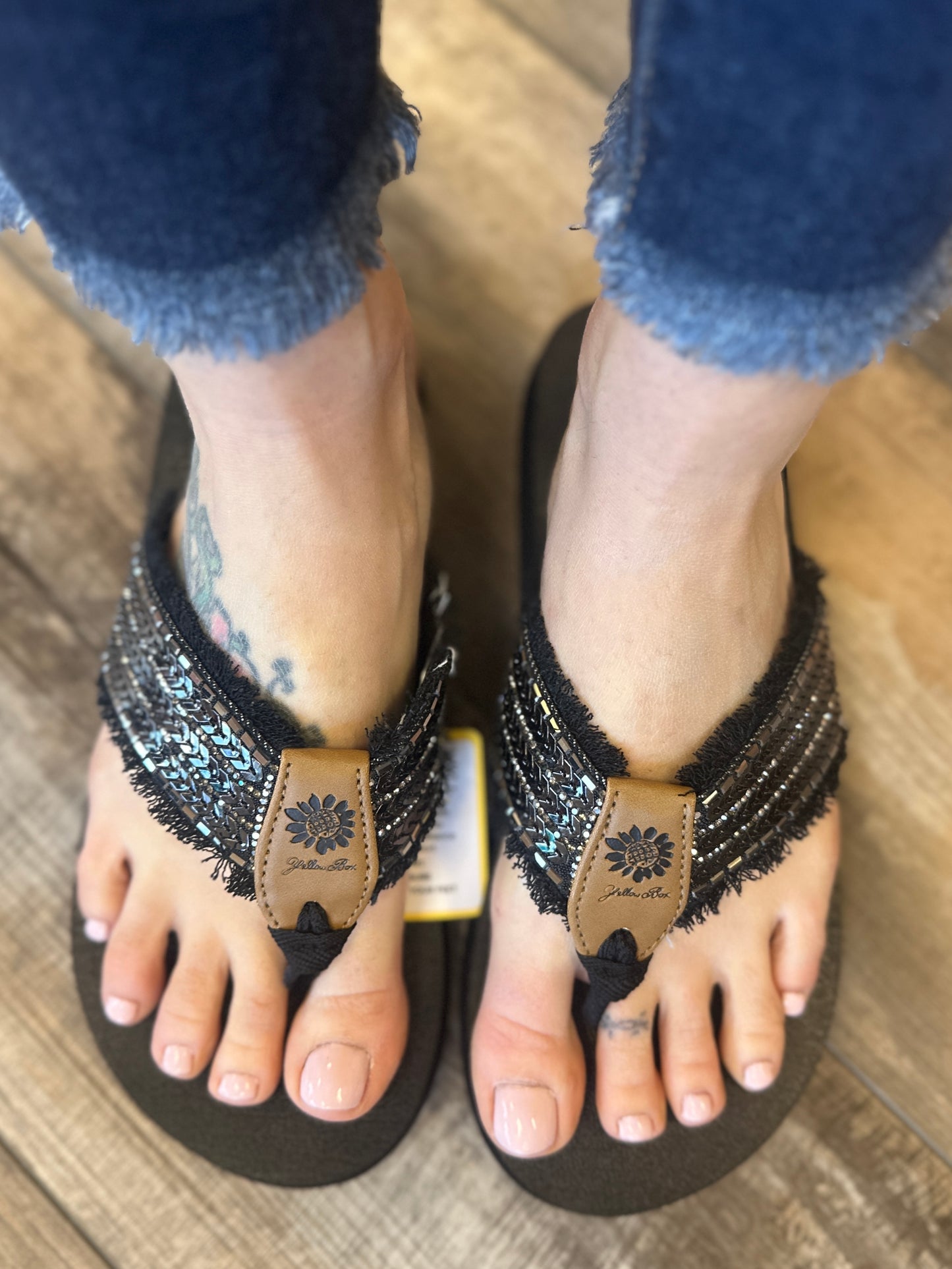 Black Sparkle Flip Flop