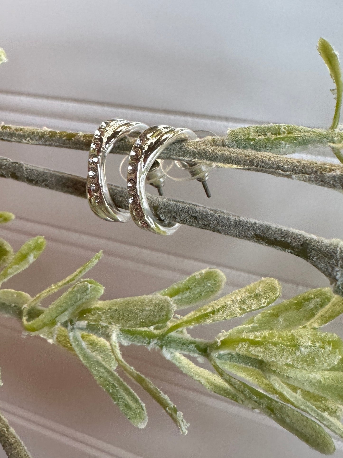 Twist Hoop with Crystals