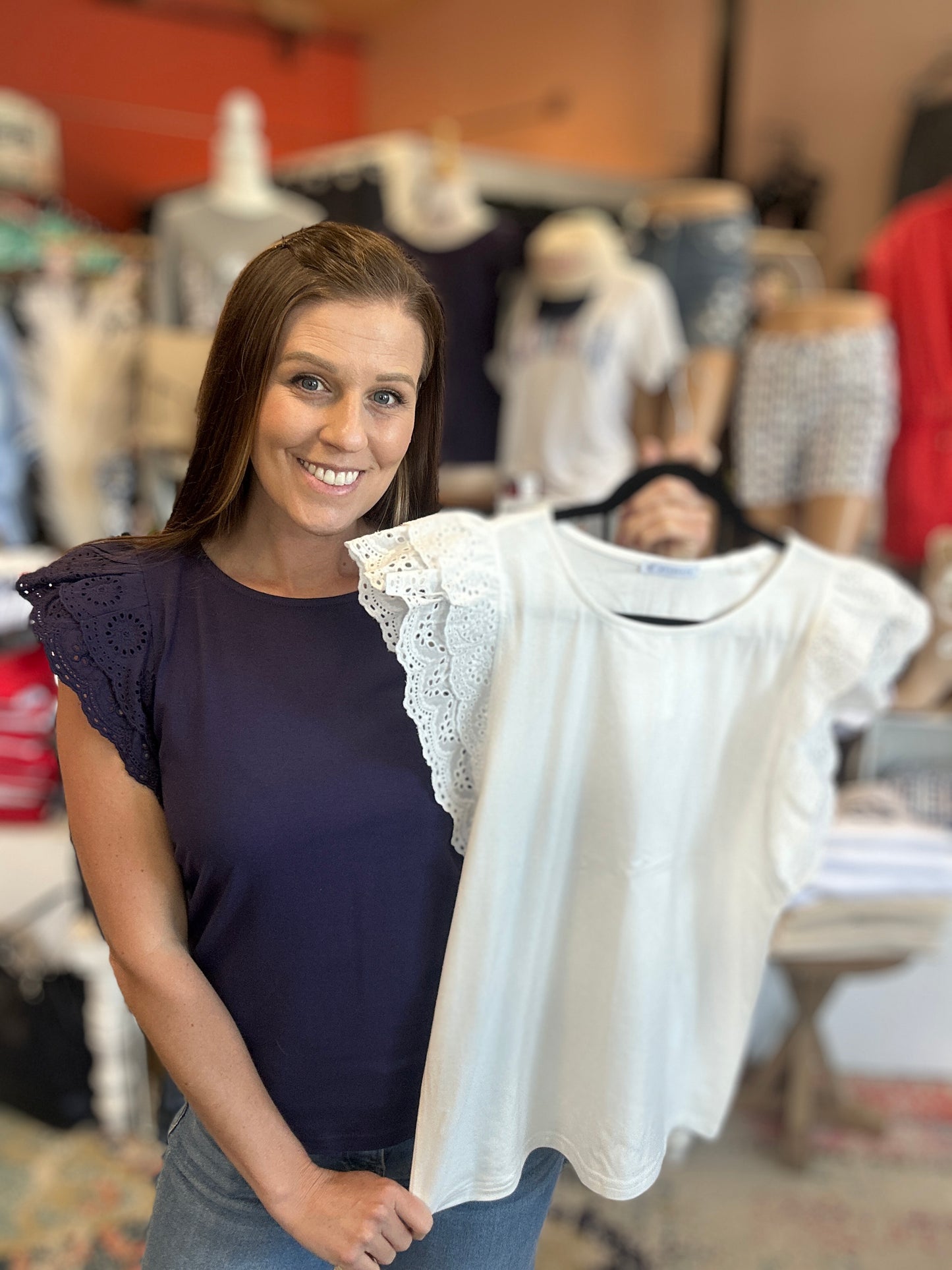Eyelet Ruffle Lace Short Sleeve