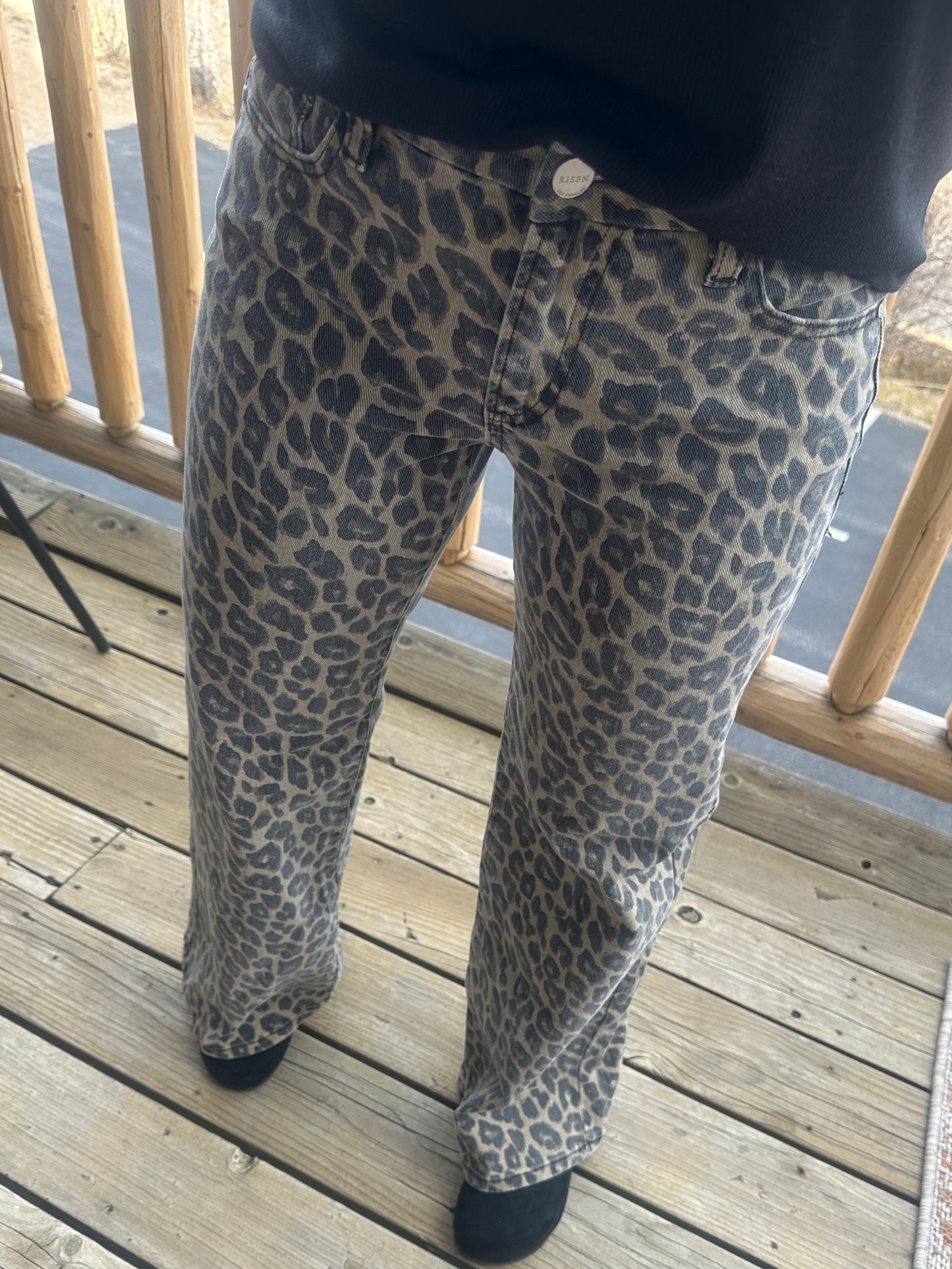 Leopard Wide Leg Jeans