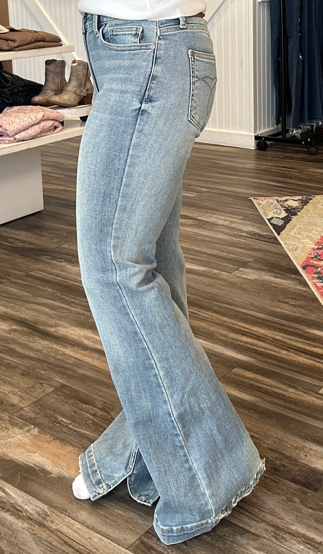 JoJo Flare Jeans with Slit Petite 29"