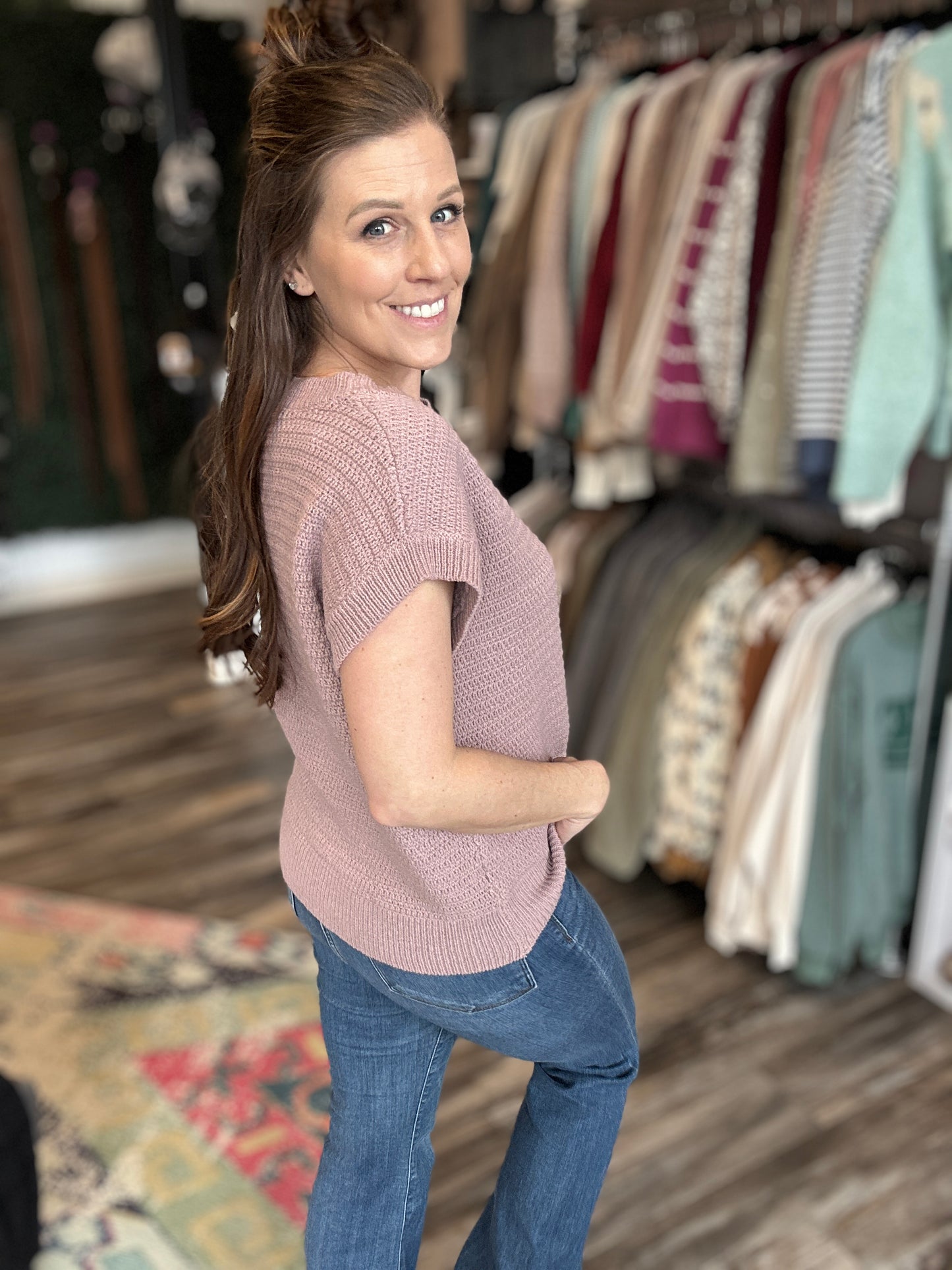 Knit Sweater Cap Sleeve