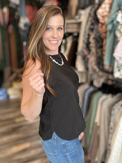 Black Woven Tank