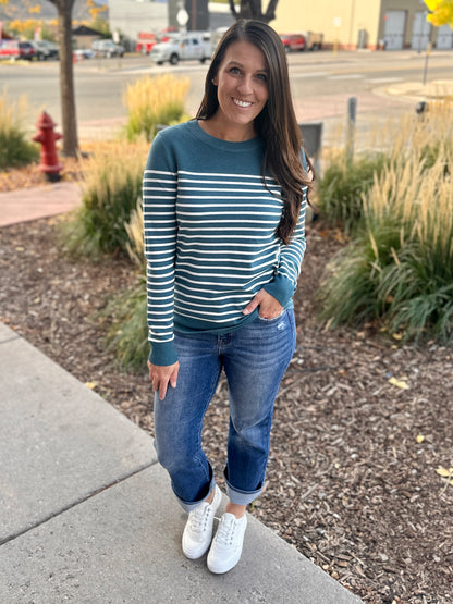 Striped Color Block Pullover