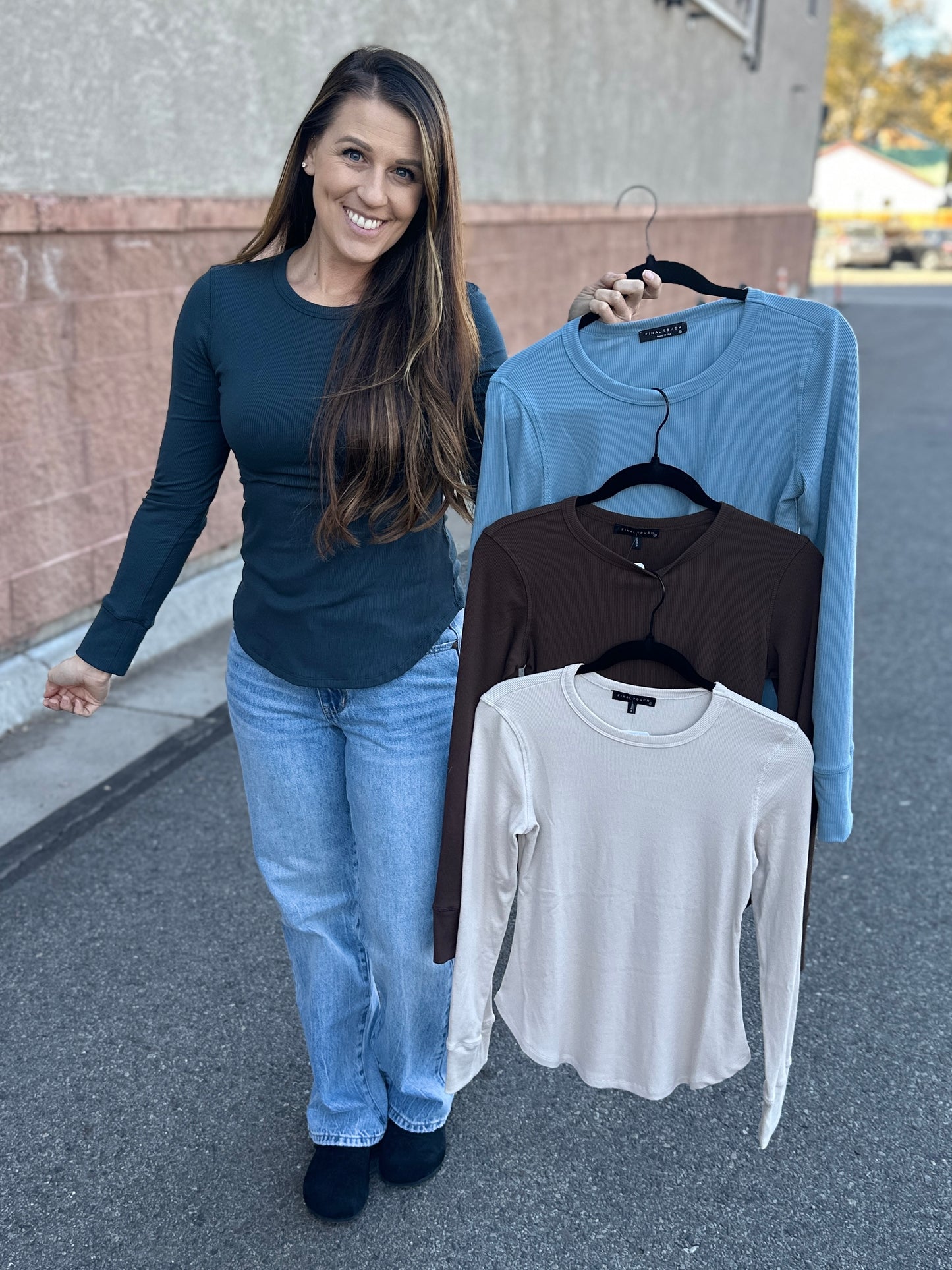 Ribbed Crew Neck Long Sleeve