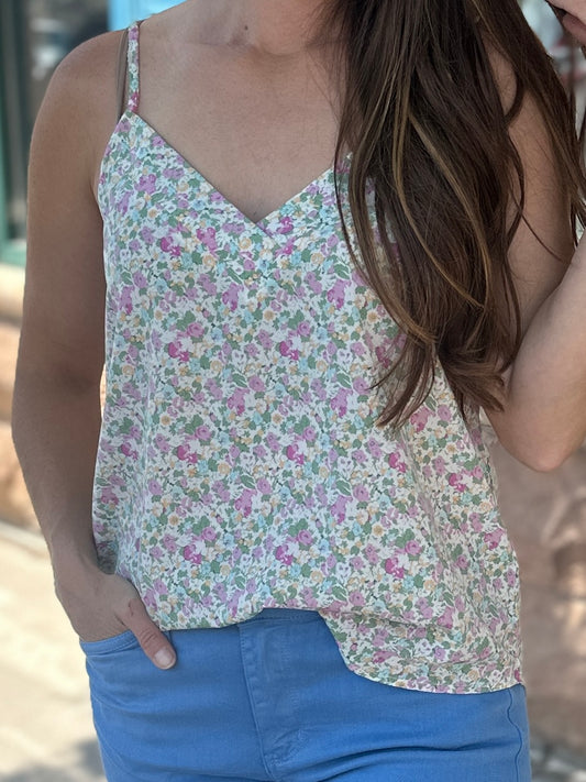 V-Neck Floral Printed Cami