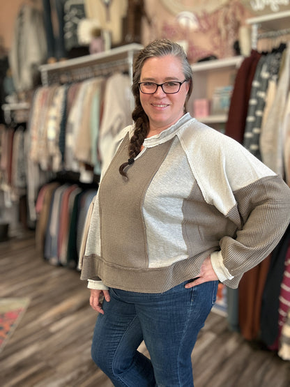 Contrasting Multi Pattern Long Sleeve