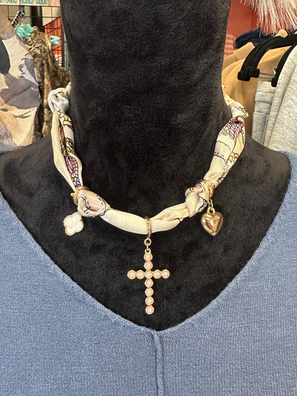 Knotted Silk Scarf Necklace