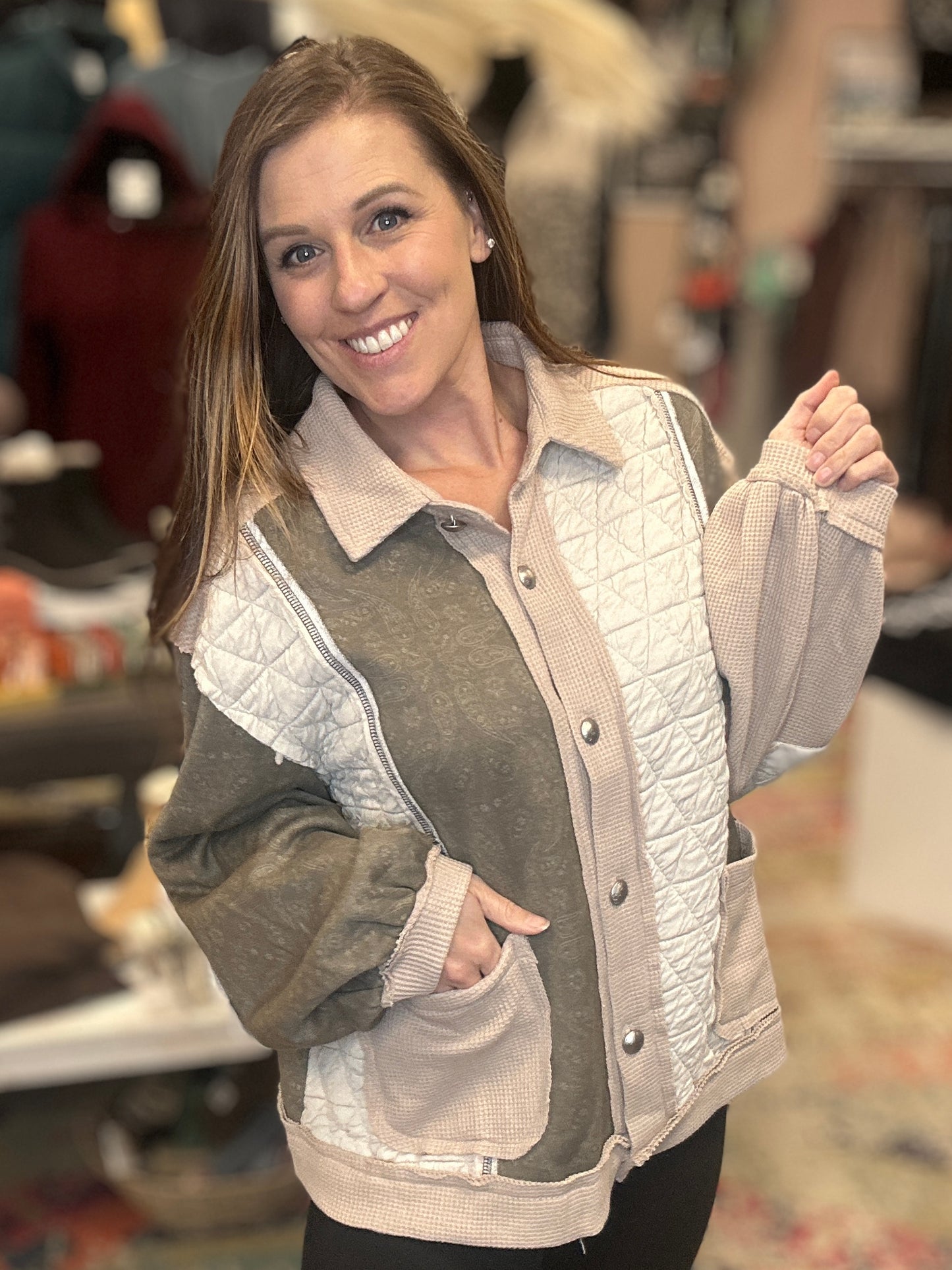 Beige Multi Pattern Jacket