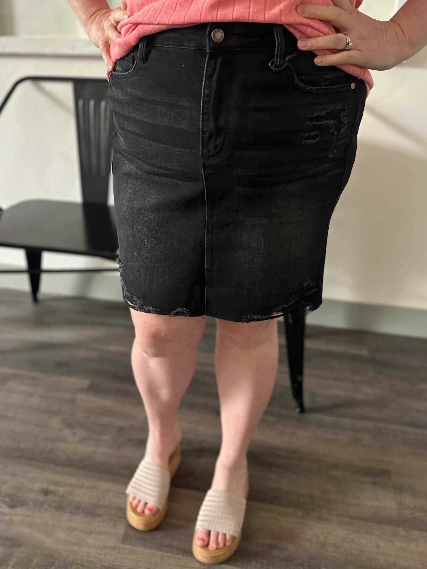 Black Rigid Destroy Skirt