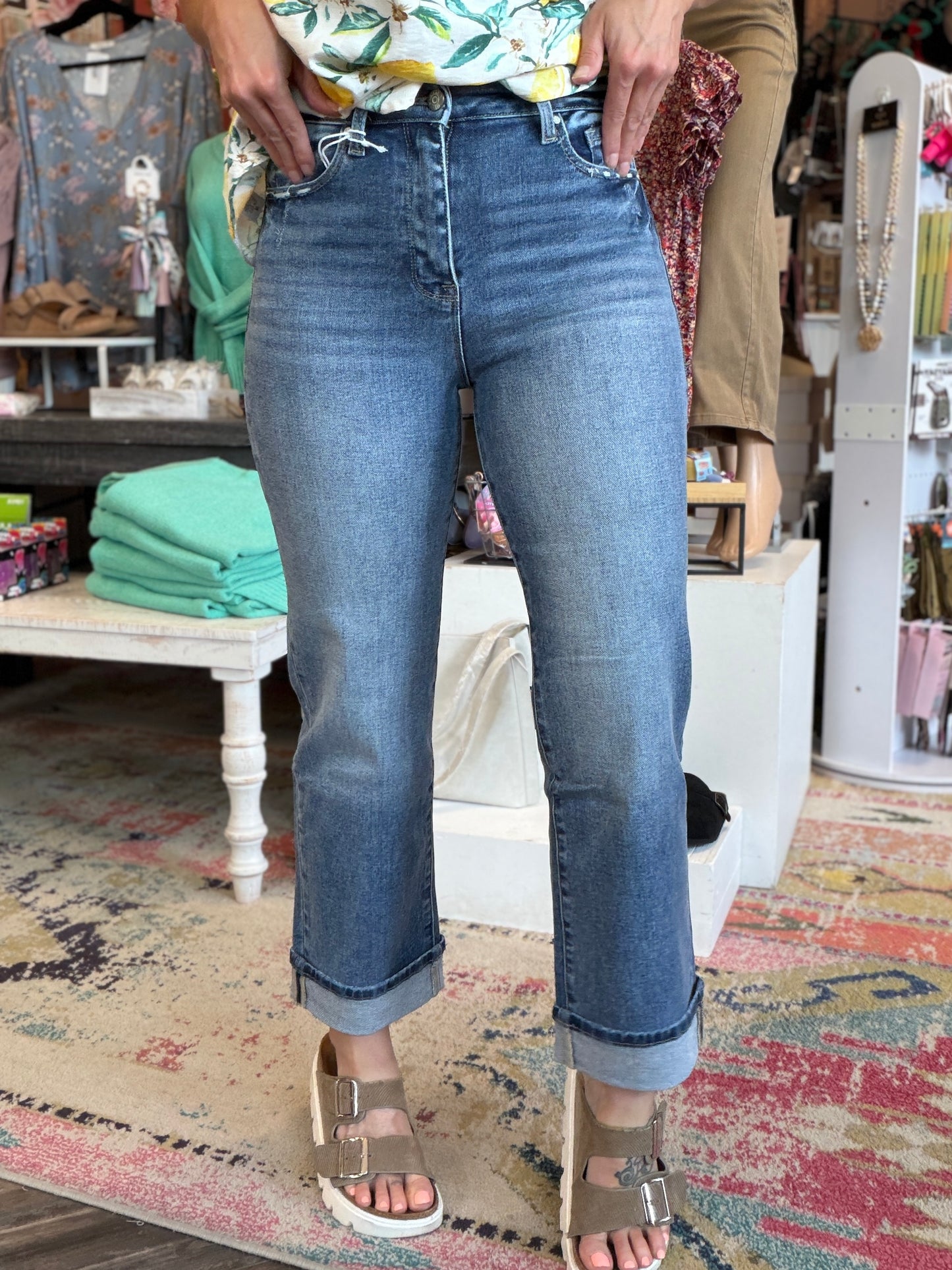 Cuffed Sherry Straight Leg Jean