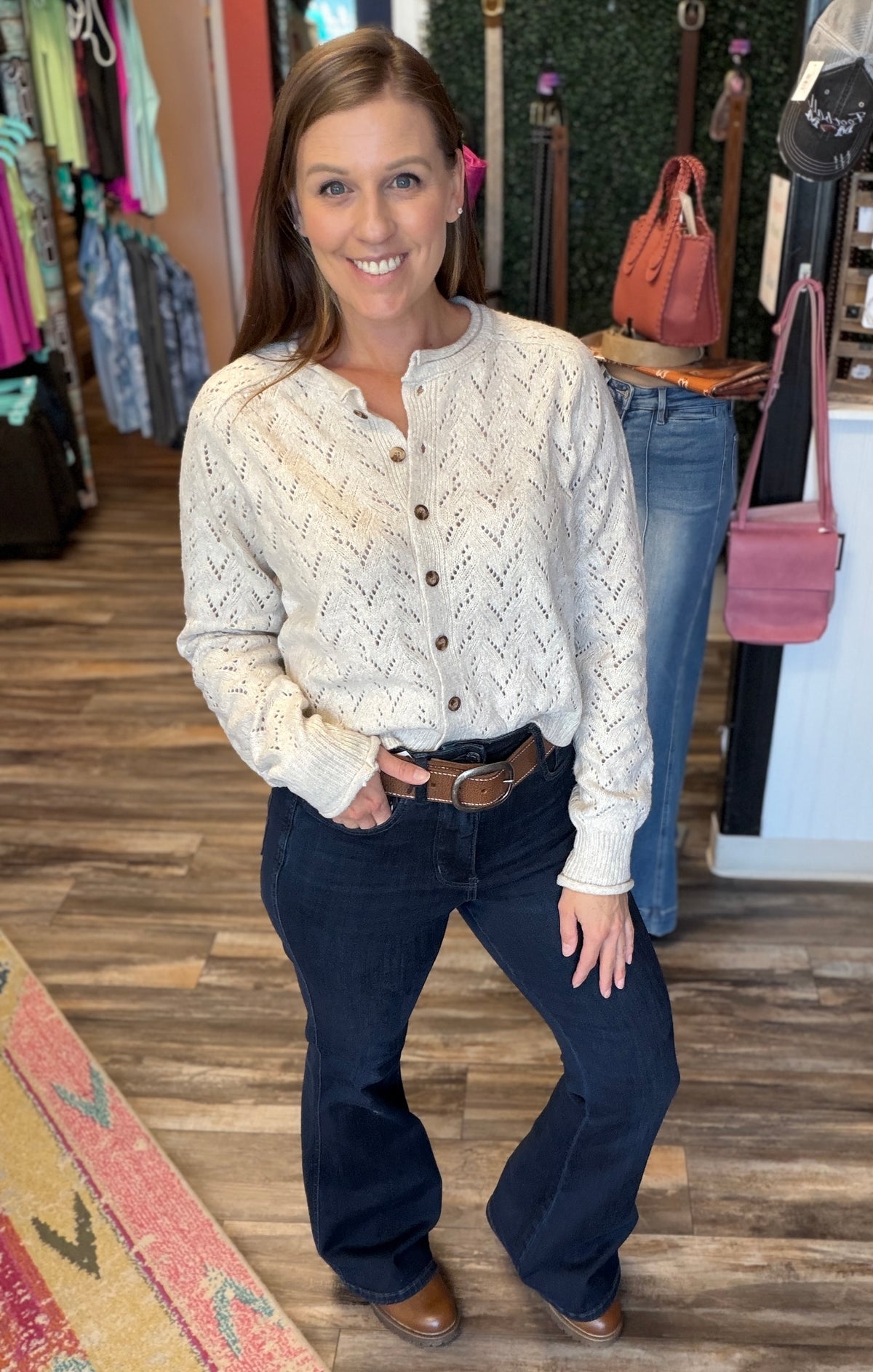 Oatmeal Knit Button Cardigan