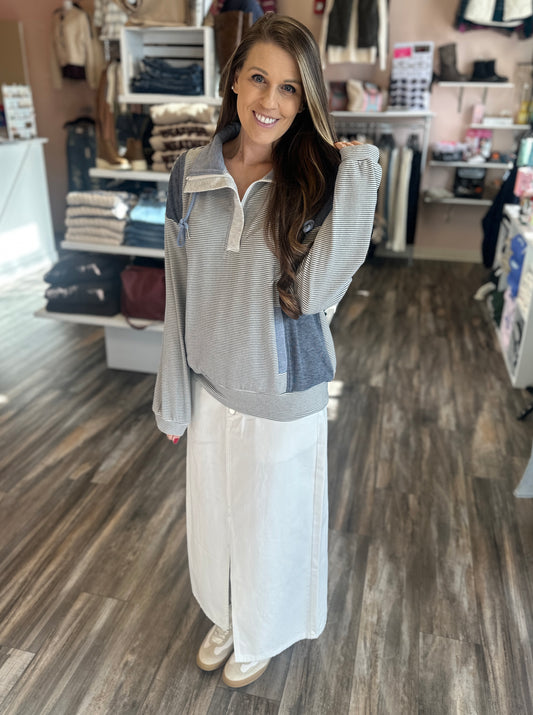 Mixed Brushed Pullover