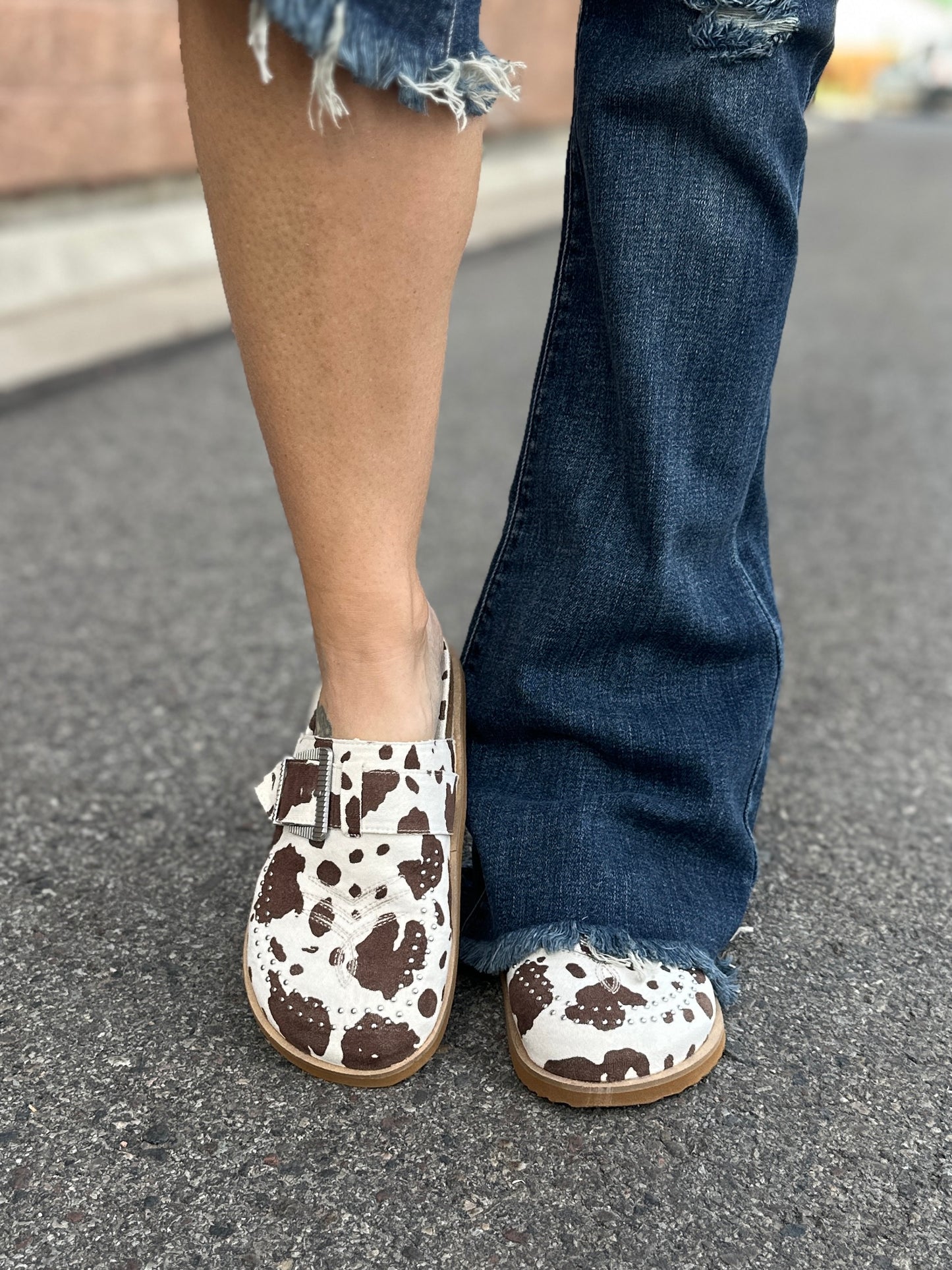 Cow Print Slip On