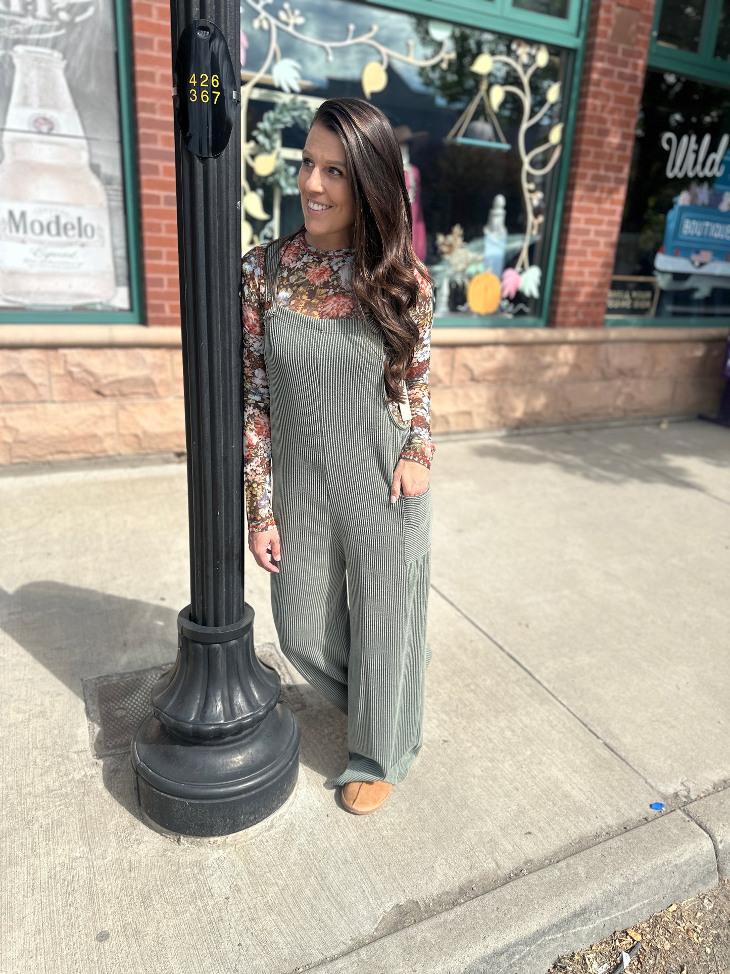 Ribbed Overall Jumpsuit