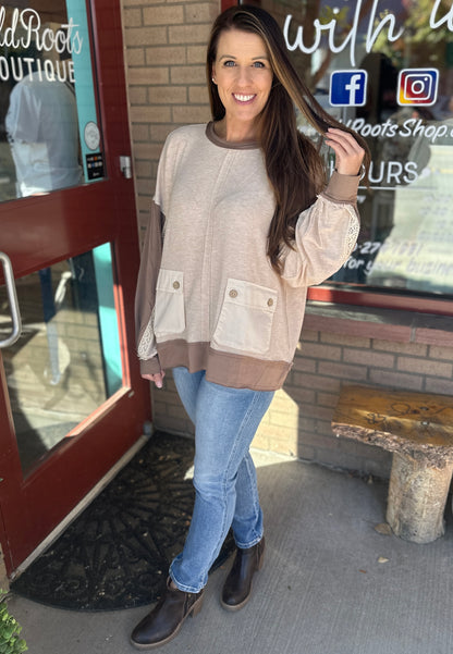 Oatmeal Ribbed Long Sleeve