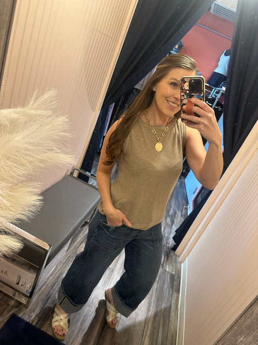 Sleeveless Mocha Sweater Tank