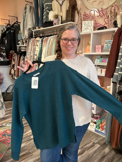 Solid Ribbed Sweater