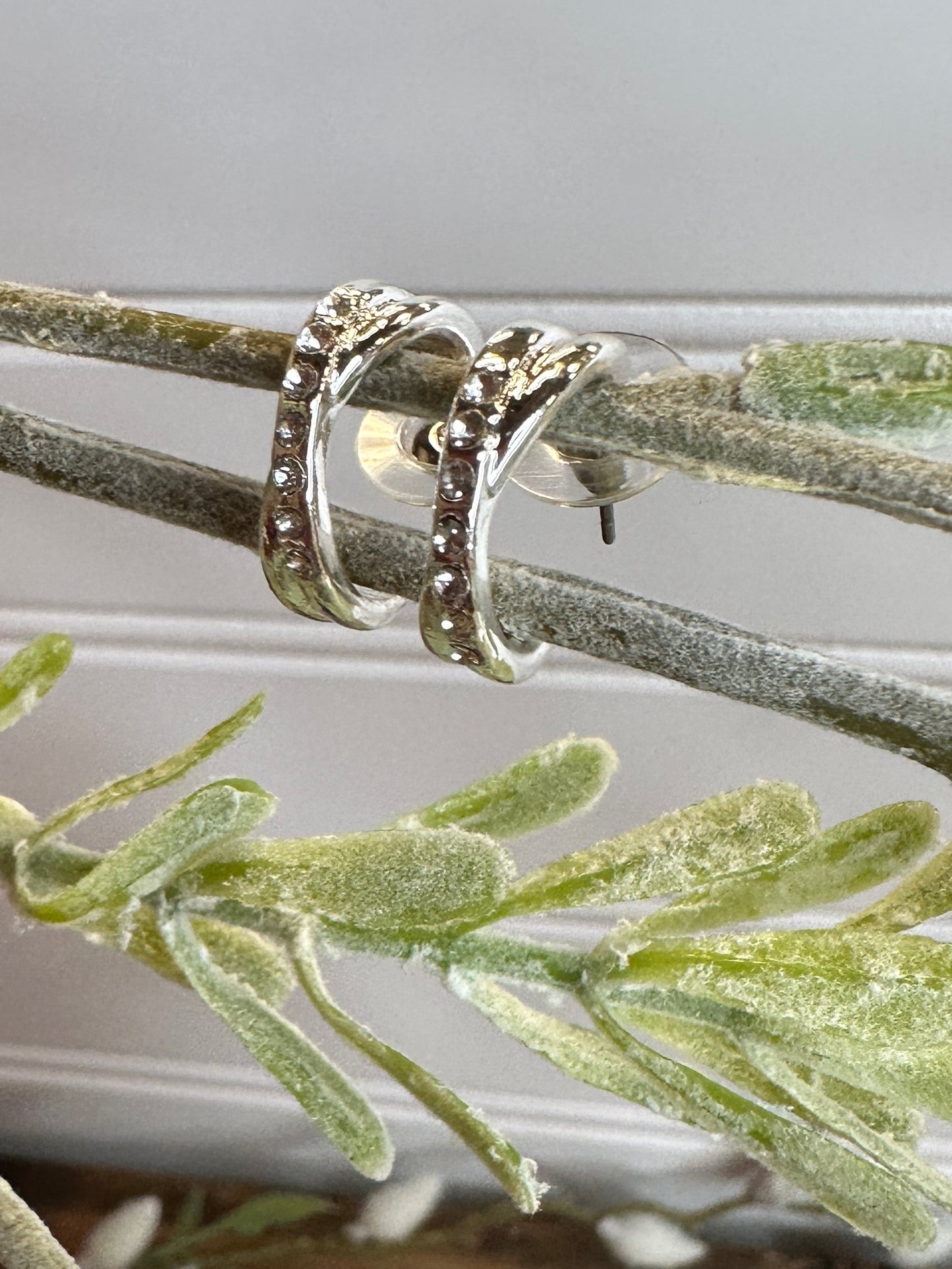 Twist Hoop with Crystals