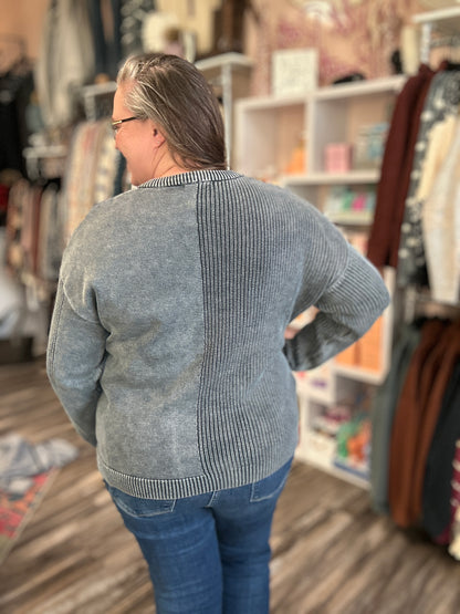 Textured Crew Neck Sweater