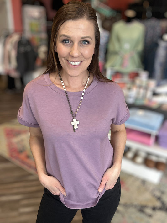Dusty Lavender Terry Short Sleeve
