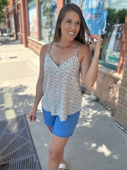 V-Neck Floral Printed Cami