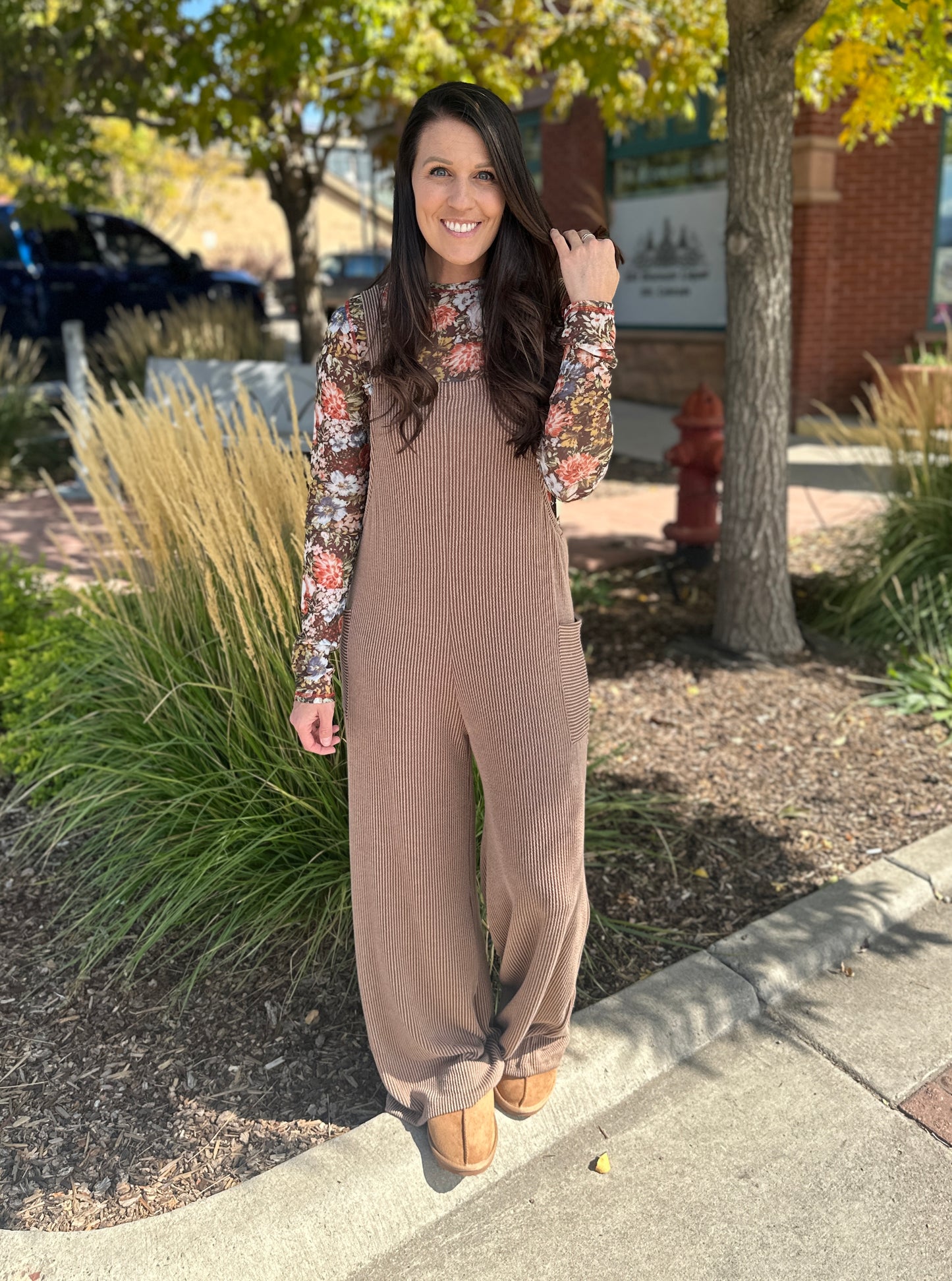 Ribbed Overall Jumpsuit