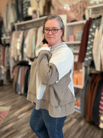 Contrasting Multi Pattern Long Sleeve