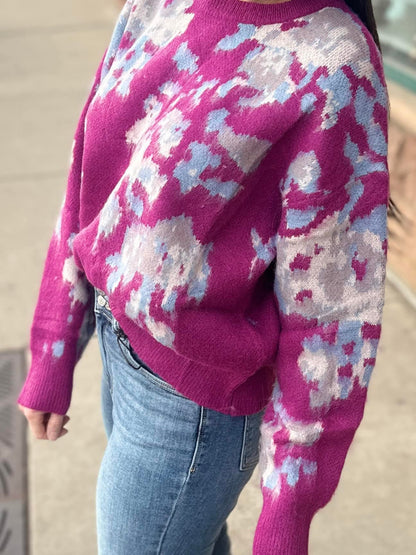 Floral Print Sweater