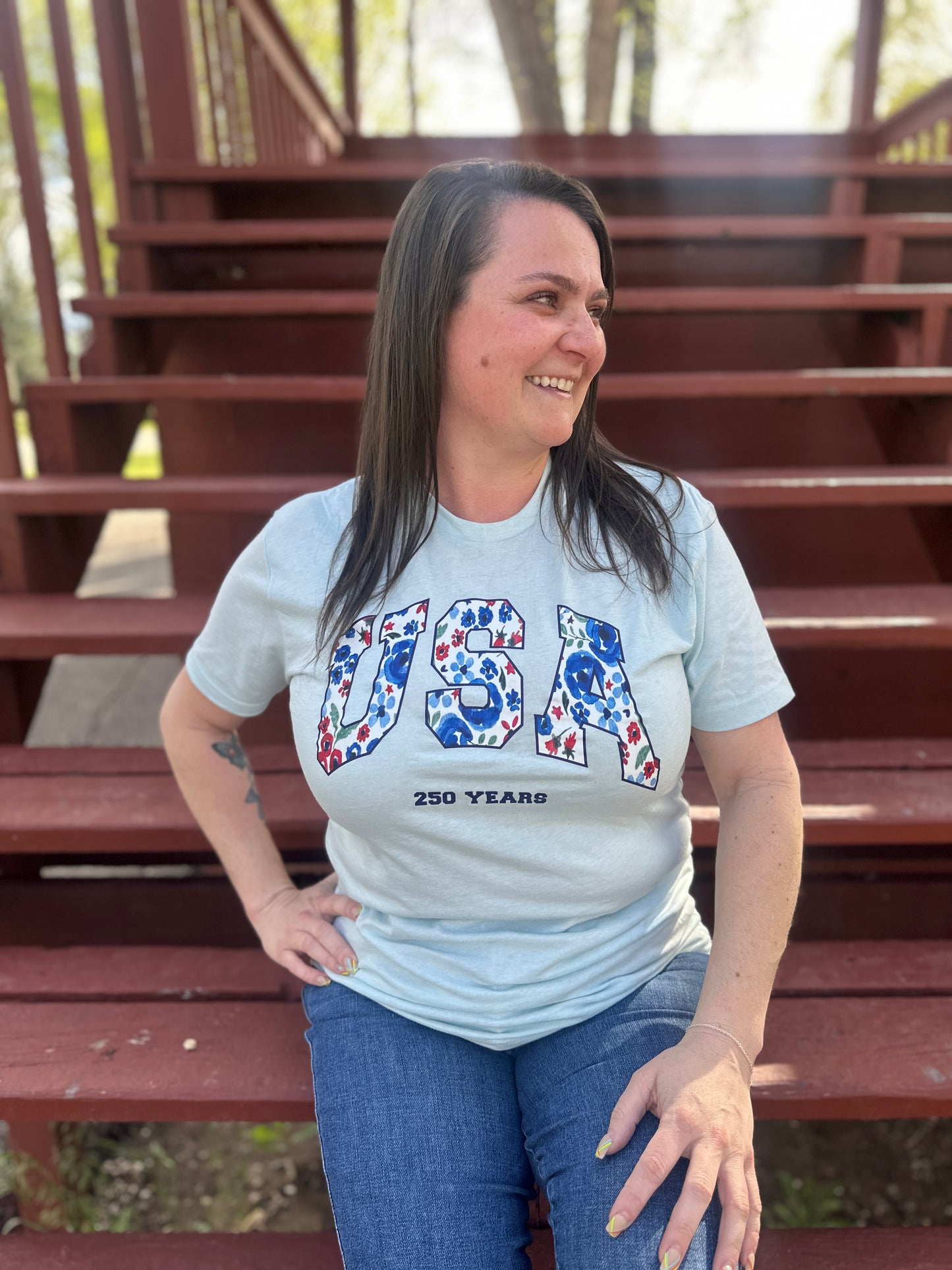 Blue USA Water Floral 250 Short Sleeve