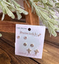 Gold Stud + Cross Trio Earrings