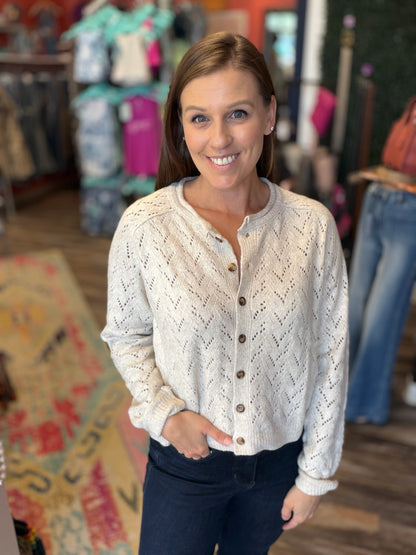 Oatmeal Knit Button Cardigan