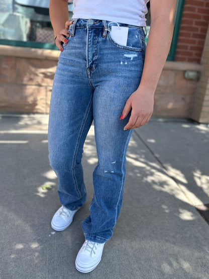 High Rise Tina Straight Leg Jeans