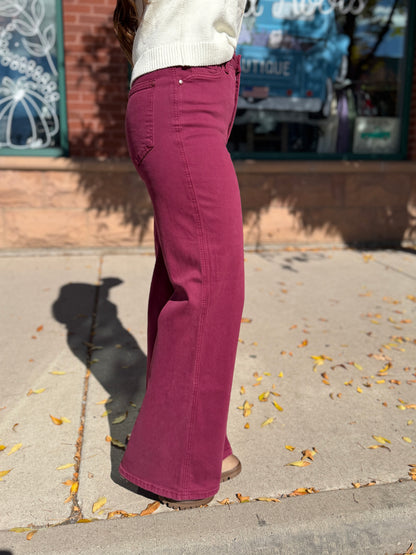 Serena Boysenberry Wide Leg Jeans