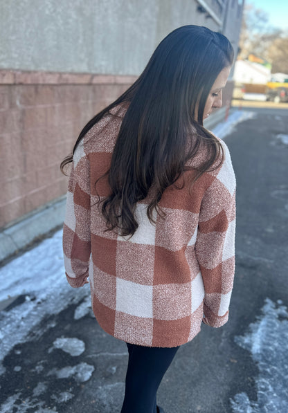 Checkered Sweater Jacket