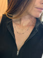 Silver Double Layered Chain Necklace