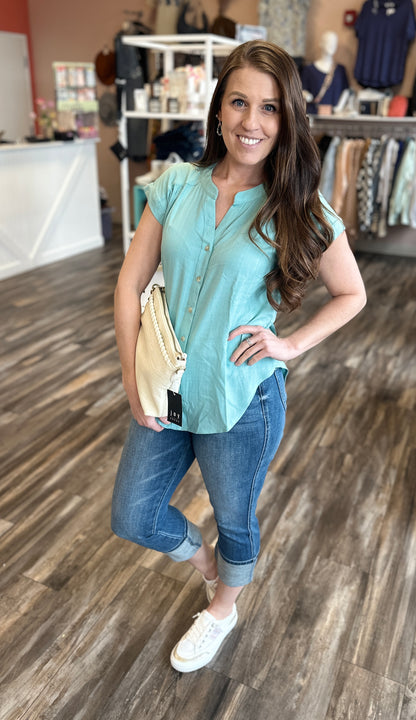 Short Rolled Sleeve Button Down