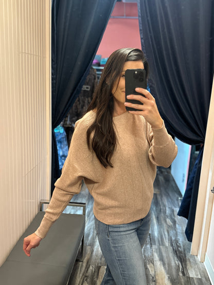 Textured Dolman Sleeve Sweater