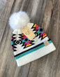 Kids Southwest Pattern Pom Beanie