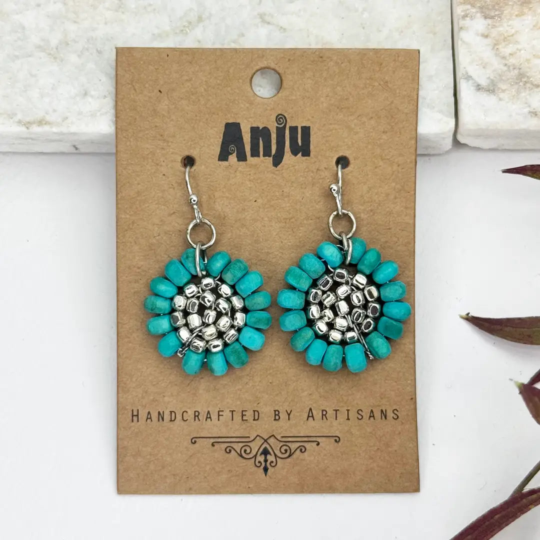 Wooden Flower Earrings